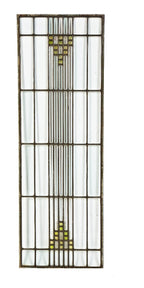 remarkable early 20th century wrightesque salvaged chicago prairie school leaded art glass window with colonial caming