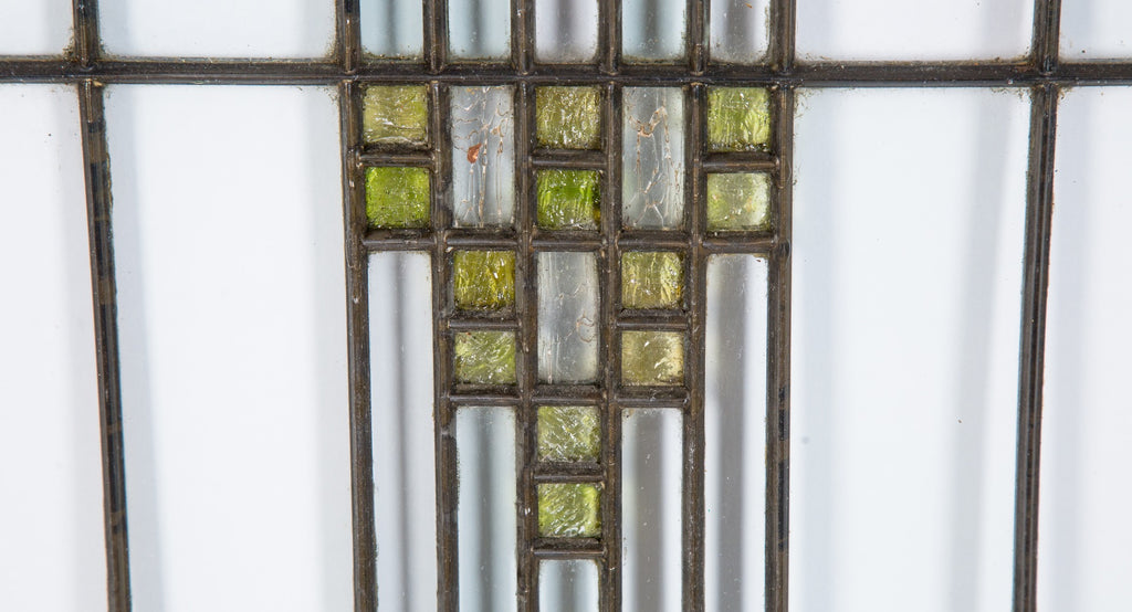 remarkable early 20th century wrightesque salvaged chicago prairie school leaded art glass window with colonial caming