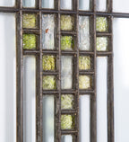 remarkable early 20th century wrightesque salvaged chicago prairie school leaded art glass window with colonial caming