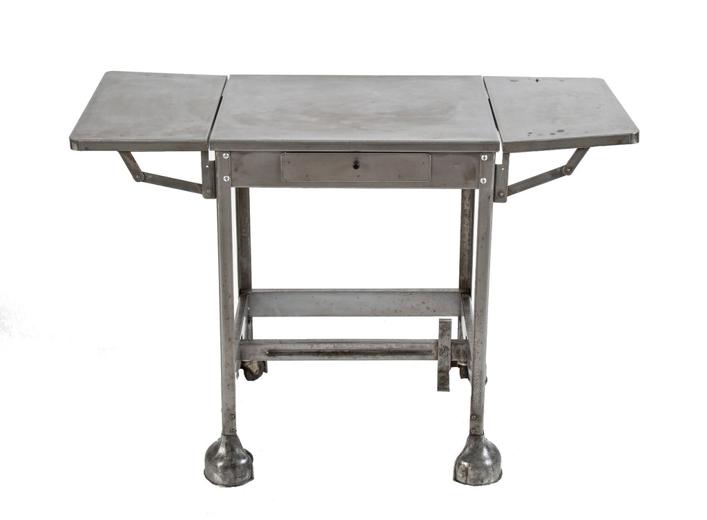 hard to find all original and fully functional mobile and/or stationary salvaged chicago office side table with drawer