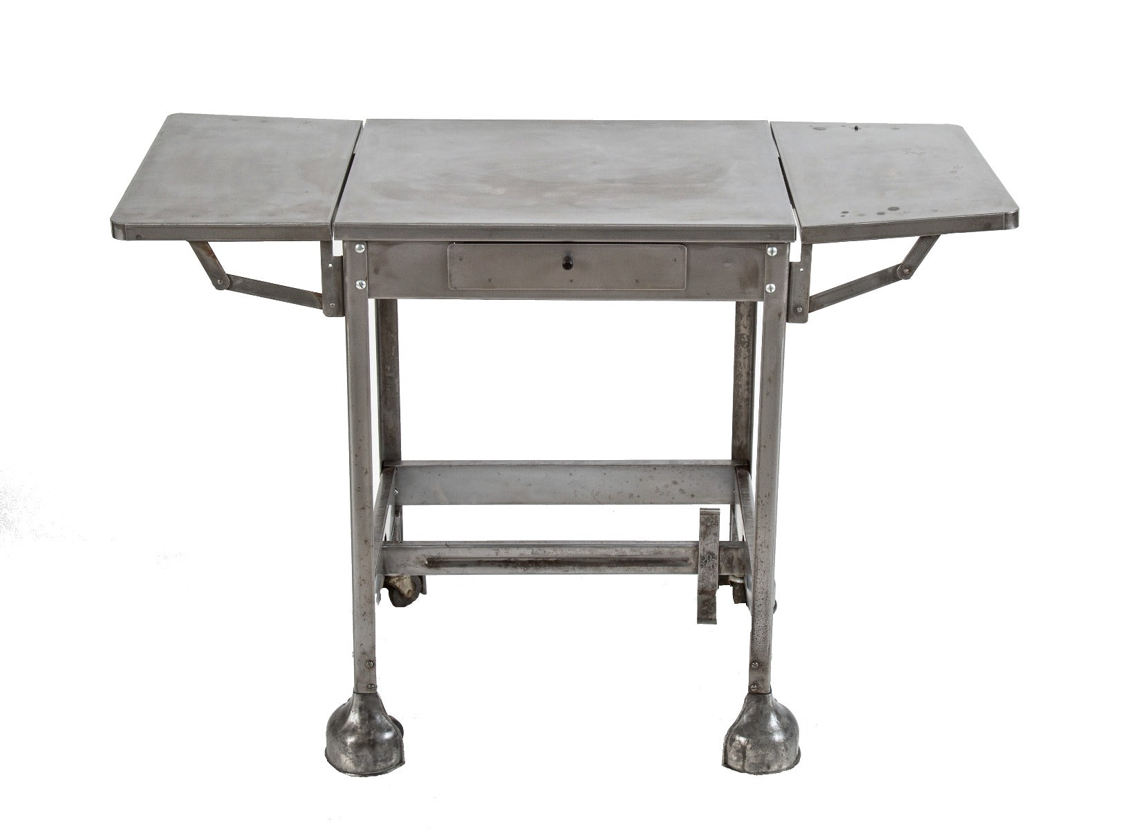 hard to find all original and fully functional mobile and/or stationary salvaged chicago office side table with drawer