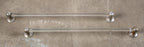 matching set of original early 20th century hard to find lavatory glass towel rods with intact nickel-plated brackets