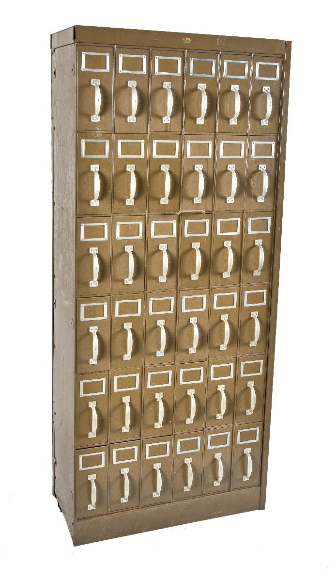 hard to find and all original early 20th century antique american industrial salvaged chicago city hall freestanding multi-drawer steel cabinet