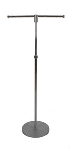highly sought after original chrome-plated art deco woolworth freestanding steel garment rack with weighed cast iron base