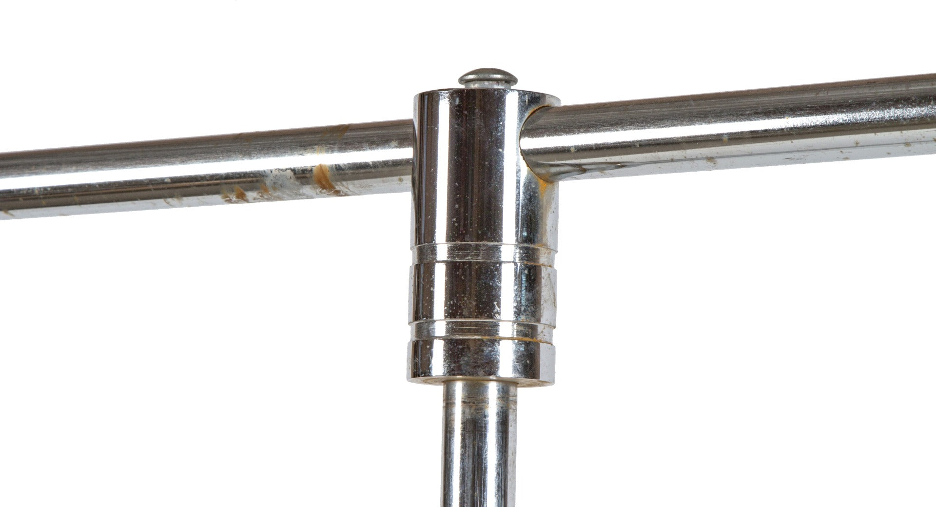 highly sought after original chrome-plated art deco woolworth freestanding steel garment rack with weighed cast iron base