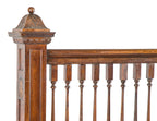 late 19th or early 20th century intact salvaged chicago varnished oak wood staircase assembly with turned spindles and newels