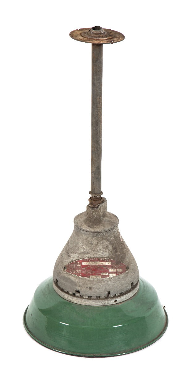 one of several matching original depression era salvaged chicago green porcelain enameled