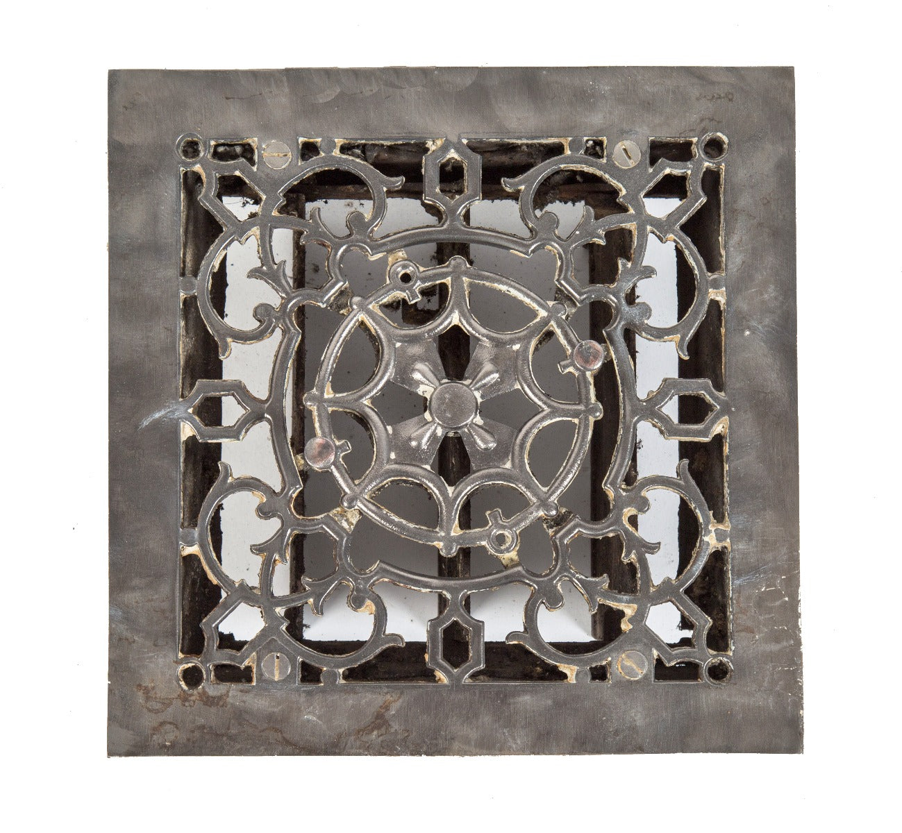 hard to find patented 1880's ornament adjustable "spider web" pattern tuttle and bailey residential louvered grate