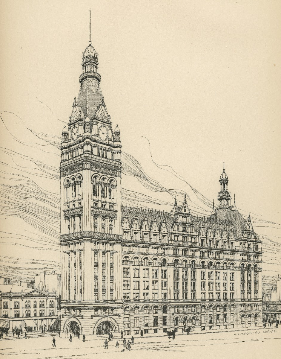 original 19th century milwaukee city hall building interior office door "letters" mailslot with bower-barff finish