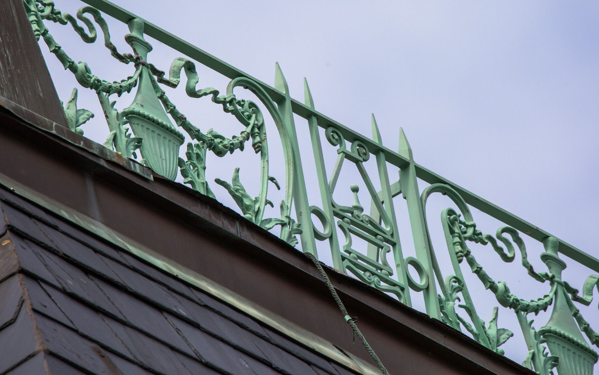 original solon s. beman-designed ornamental cast iron rosette salvaged from the william w. kimball residence