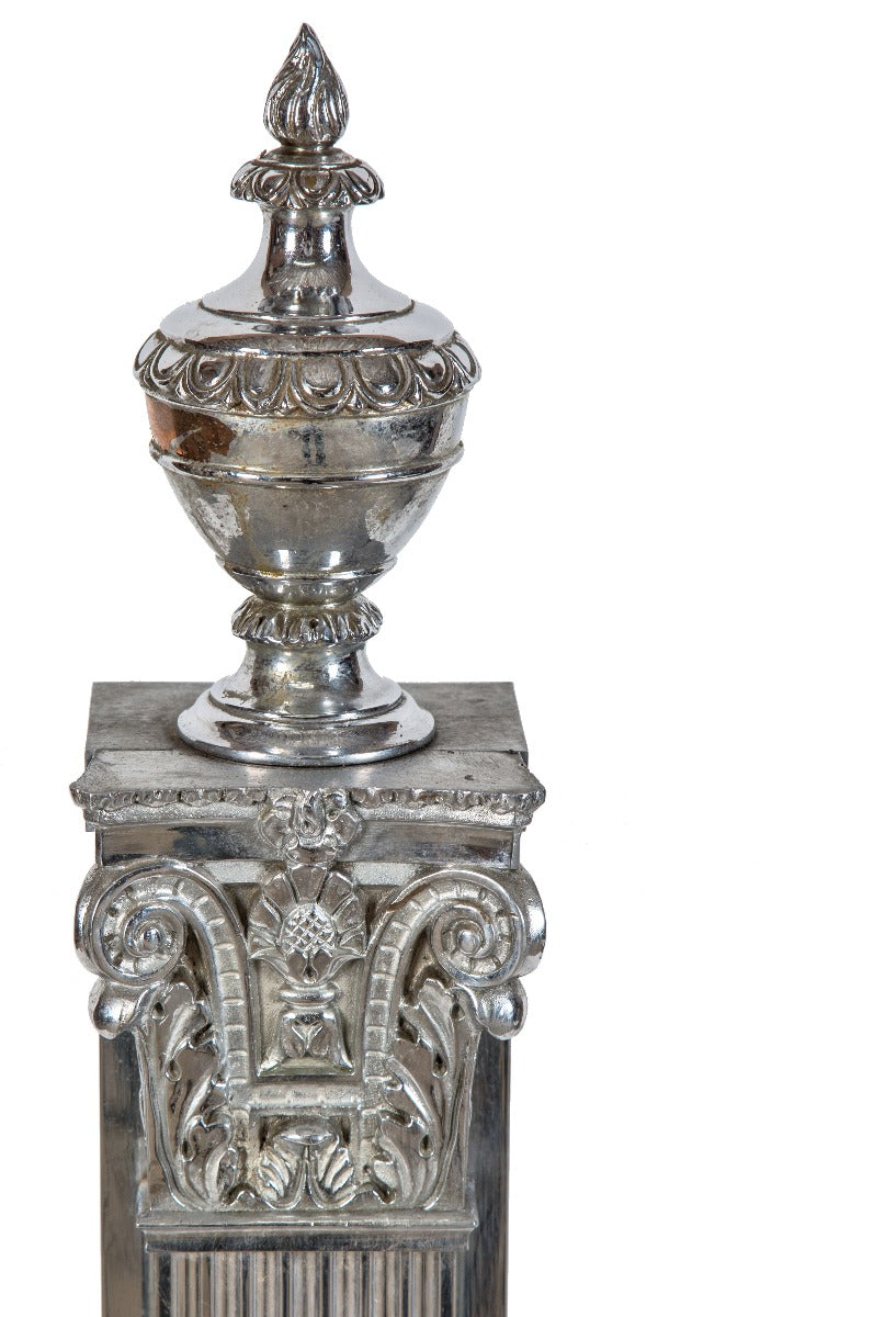 unique single-sided freestanding chrome-plated cast bronze first national bank teller cage pilaster john dillinger-robbed