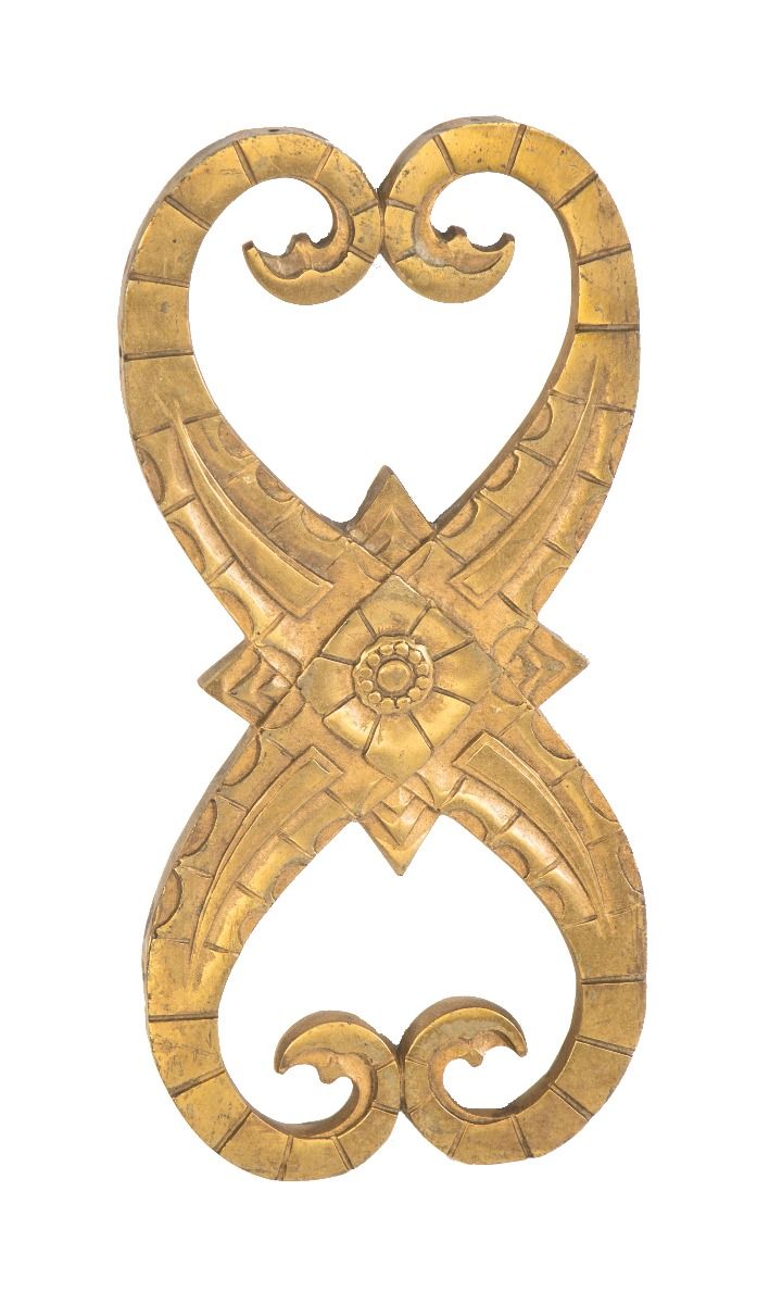 museum-quality salvaged chicago 1929 walter s. ahlschlager-designed cast bronze medinah athletic club staircase baluster