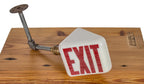 original and intact salvaged chicago office building depression-era double-sided illuminated exit light fixture with bold red lettering