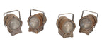 group of four original and fully functional salvaged chicago moviehouse spotlights with pivoting brackets
