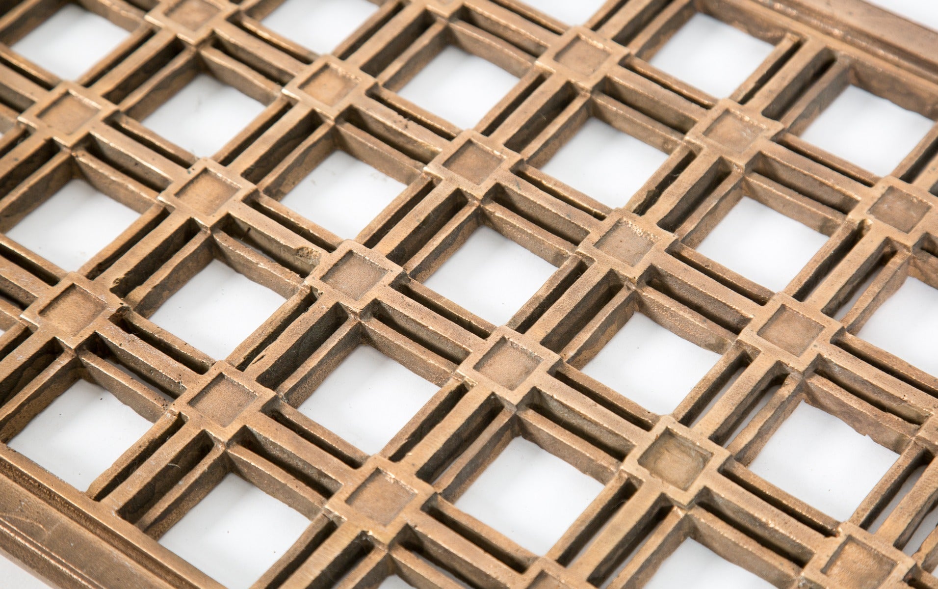 exceptional all original oversized heavy cast bronze hugh garden-designed lobby radiator grille salvaged from bunte candy factory