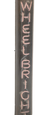 original vintage salvaged chicago star car wash wall-mount "wheel bright" neon sign with cylindrical cover