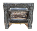 original 19th century ornamental cast iron interior residential fireplace gas insert designed by dawson brothers