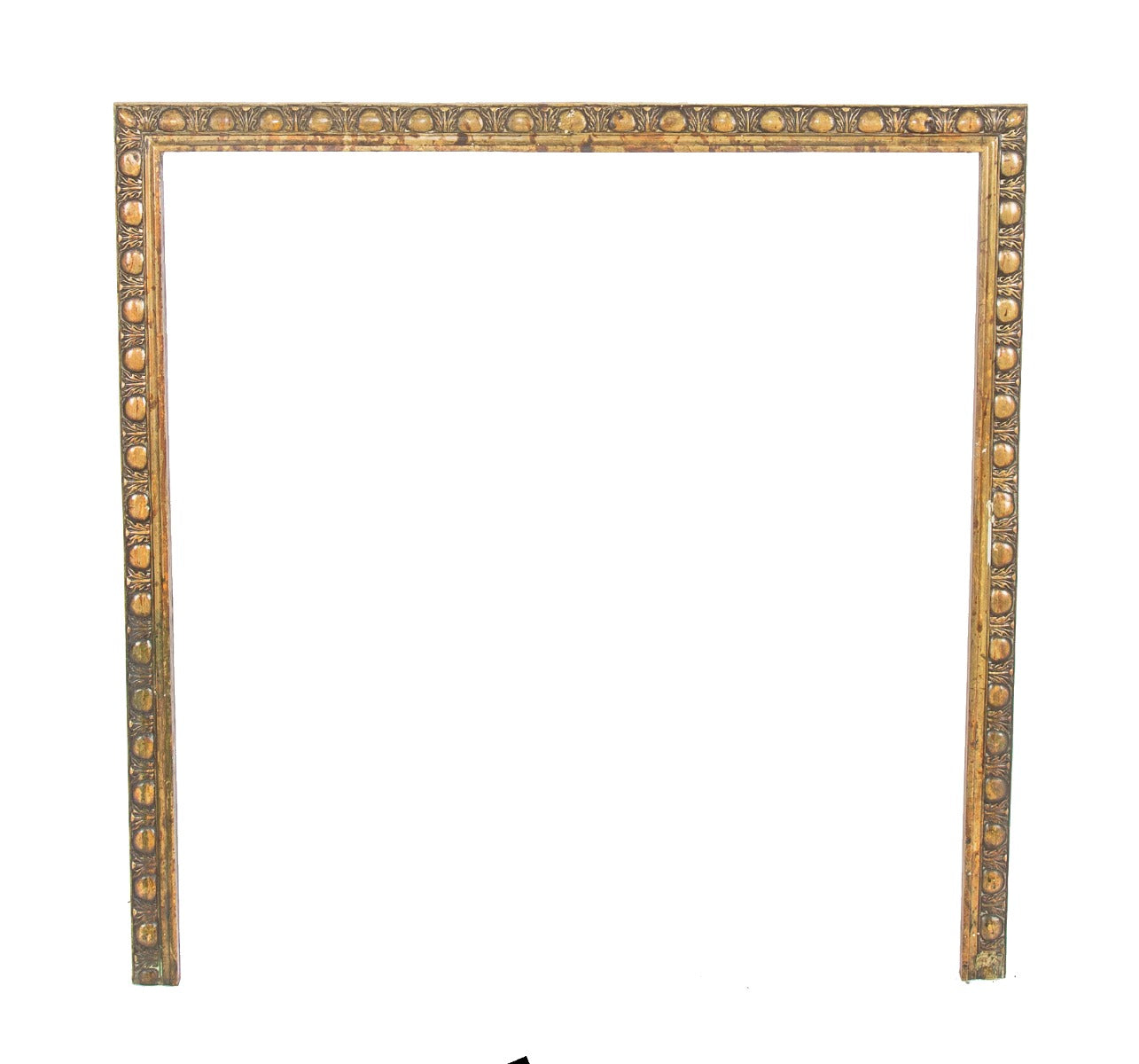 late 19th or early 20th century antique american ornamental cast brass residential fireplace surround with nicely aged surface patina