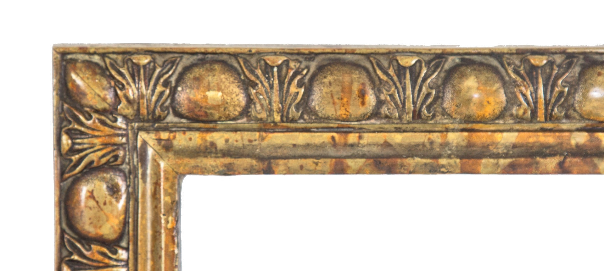 late 19th or early 20th century antique american ornamental cast brass residential fireplace surround with nicely aged surface patina