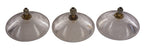 one of three original and intact hard to find holophane glass company prismatic reflector and matching socket