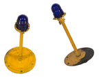 two matching all original and fully functional cobalt blue glass salvaged chicago crouse-hinds airstrip landing lights