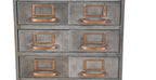 one of two heavily reinforced salvaged chicago office building cold-rolled steel filing cabinet with brushed metal finish