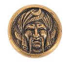 historically important early 20th century american cast brass "turk's head" doorknob from the turk's head office building