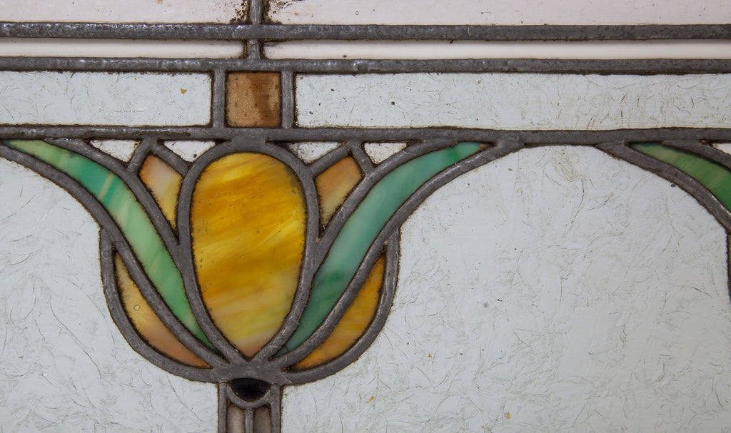 original early 20th century american art nouveau style interior residential salvaged chicago bungalow window