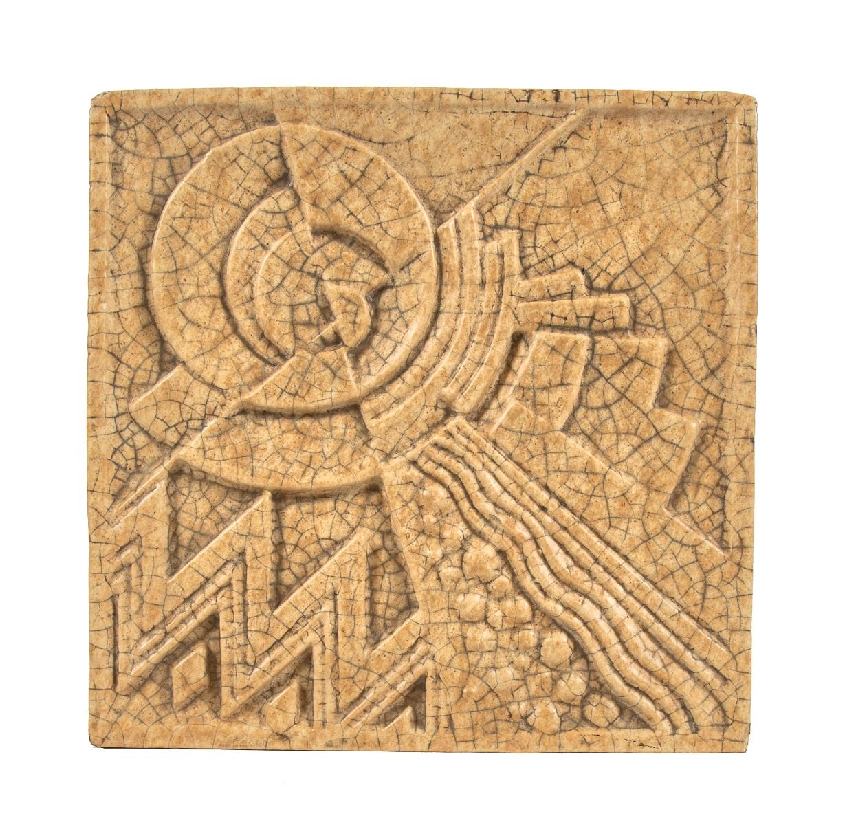 all original c. 1920's american art deco salvaged chicago "transmission of sound" glazed terra cotta building block