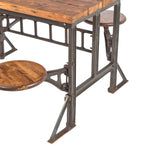 highly sought after refinished early 20th century salvaged chicago factory lunchroom swing-out seat table with brushed metal finish