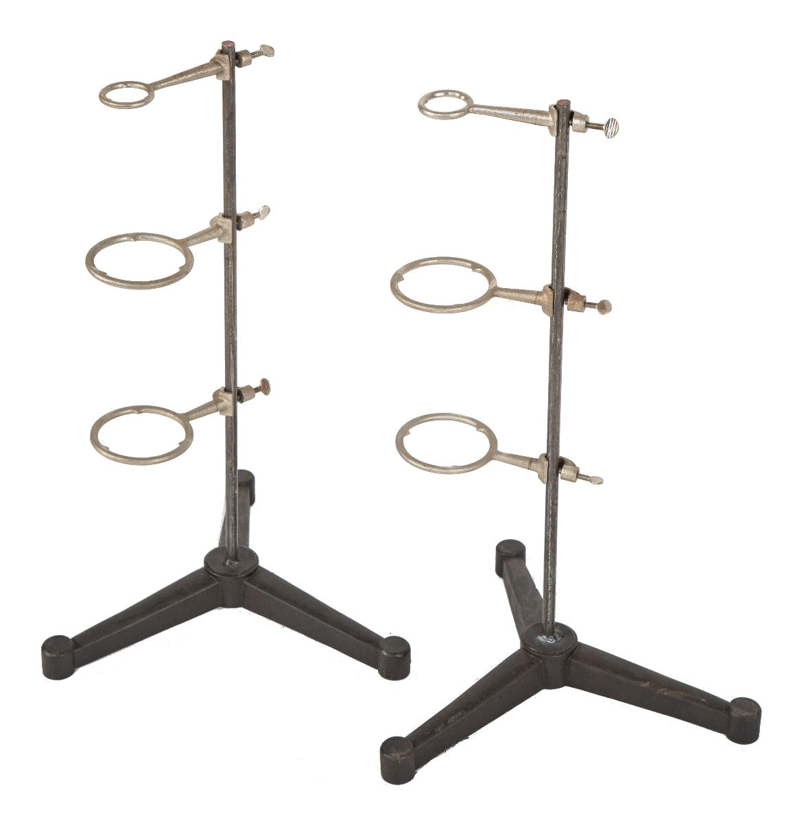 pair of original early 20th century antique american freestanding salvaged chicago laboratory retort stands