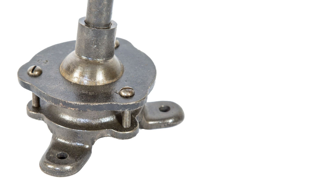 original early 20th century salvaged chicago fully adjustable faries desk, ceiling, or wall articulating lamp with green enameled reflector