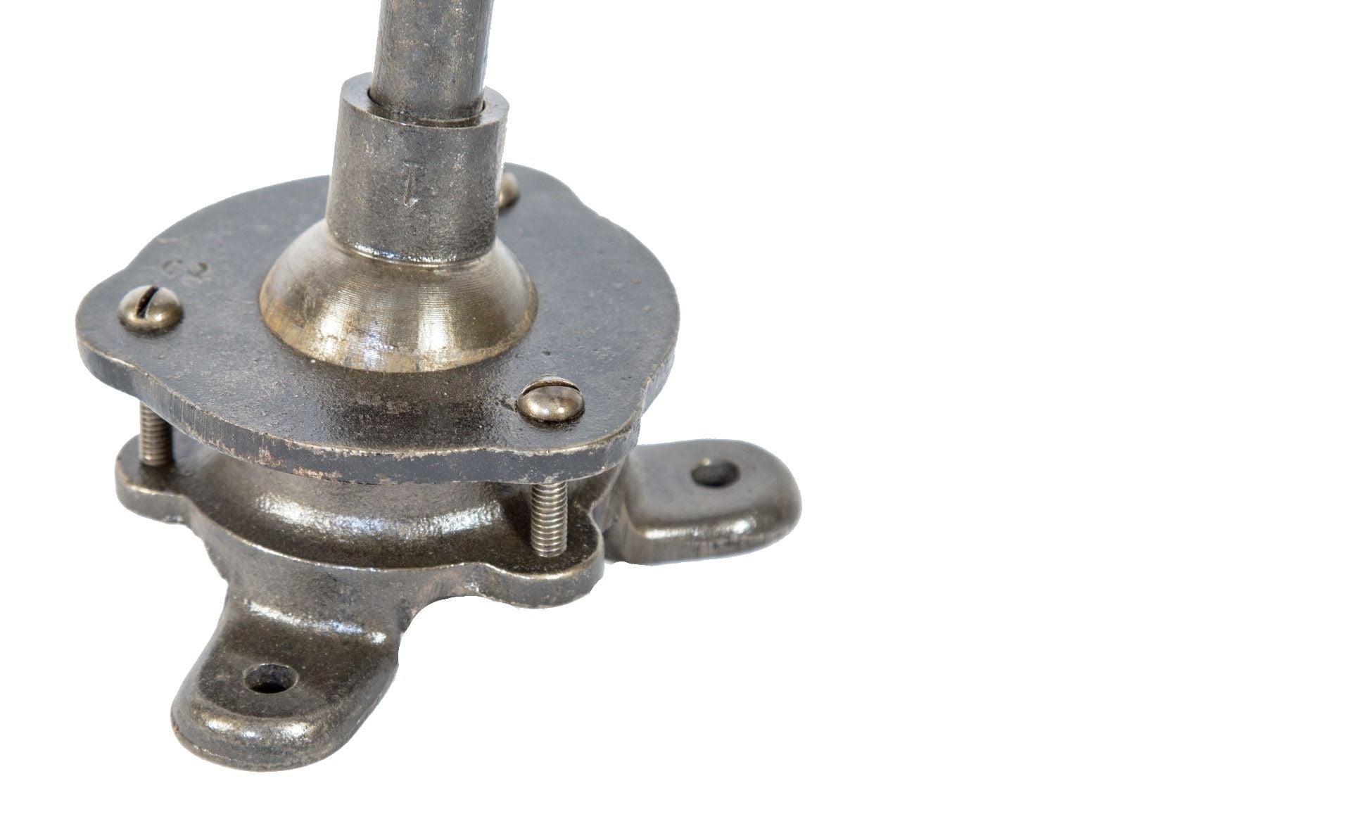 original early 20th century salvaged chicago fully adjustable faries desk, ceiling, or wall articulating lamp with green enameled reflector