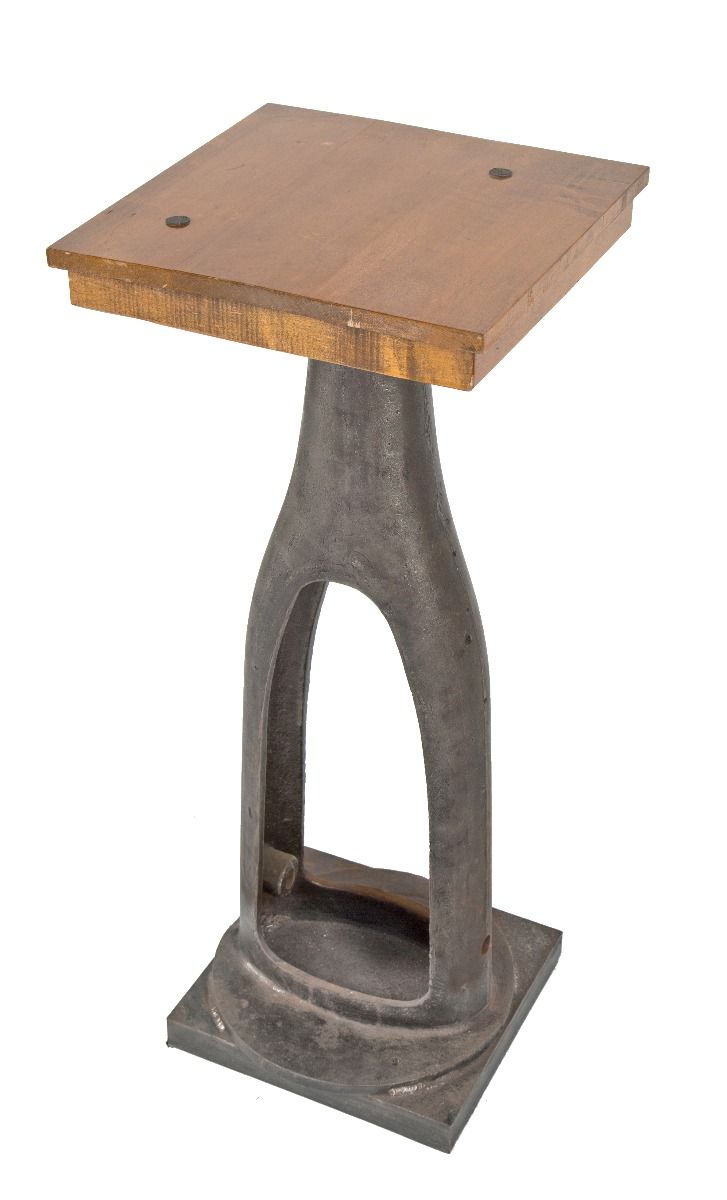 vintage american industrial heavy duty custom-built salvaged chicago machine base with newly added wood top