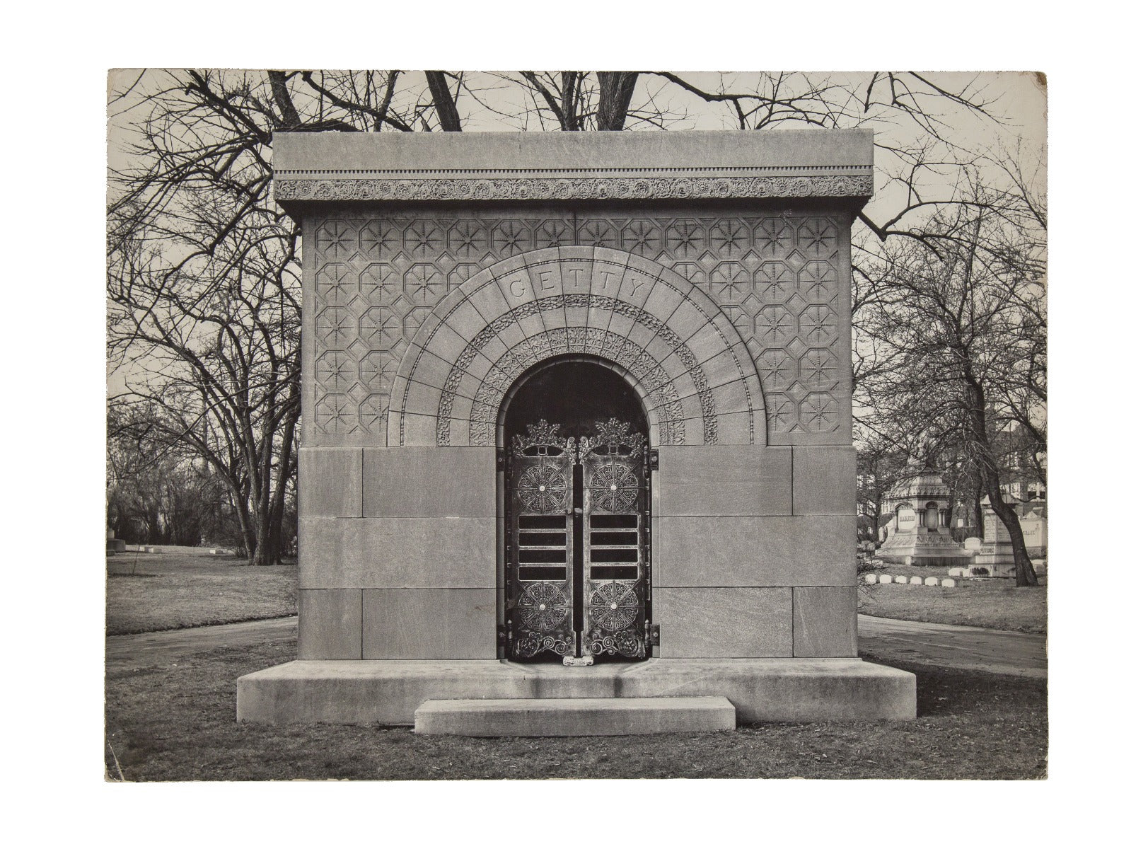 historically important 1954 original chicago institute of design louis sullivan exhibit silver gelatin print of the getty tomb