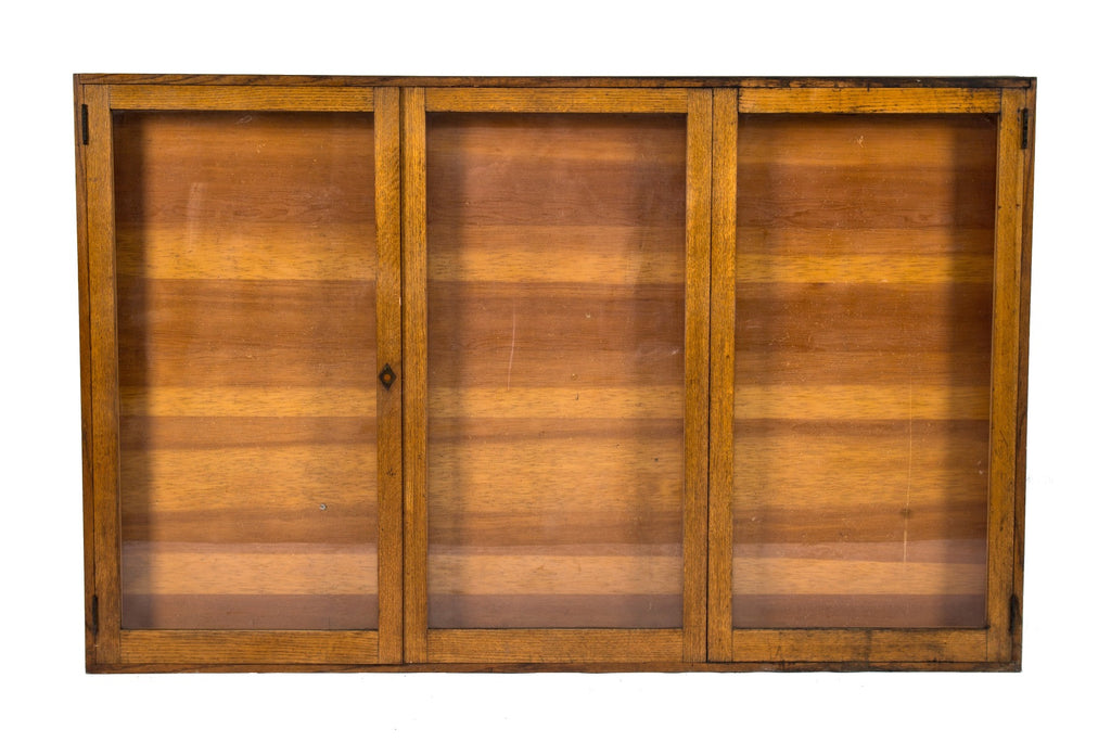 one of two matching early 20th century massive salvaged chicago public school oak wood bulletin board with three panel configuration