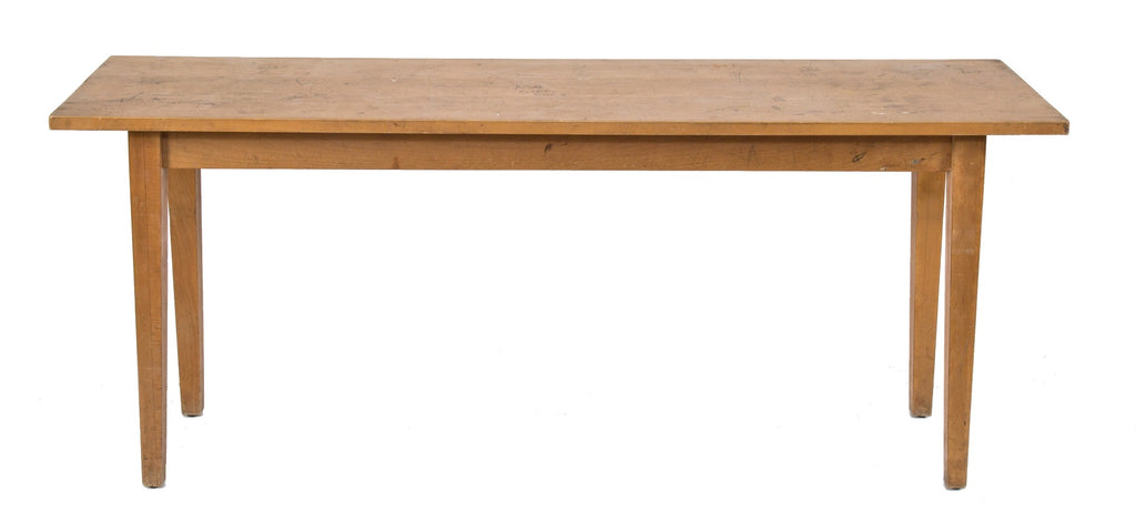 original c. 1940's salvaged chicago public school solid maple wood laboratory table with original finish