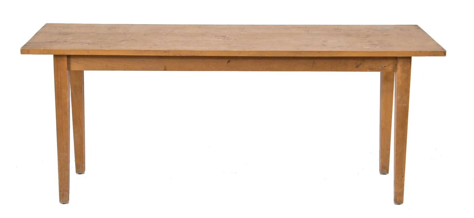 original c. 1940's salvaged chicago public school solid maple wood laboratory table with original finish