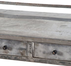 original antique american medical mobile hospital operating room side table or work station with multiple-out drawer