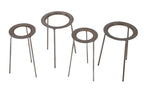 lot of original salvaged chicago university laboratory benchtop beaker stands with uniform brushed metal finish