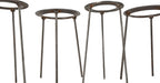 lot of original salvaged chicago university laboratory benchtop beaker stands with uniform brushed metal finish