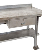 refinished pressed and folded antique american industrial pollard or lyon salvaged chicago workbench