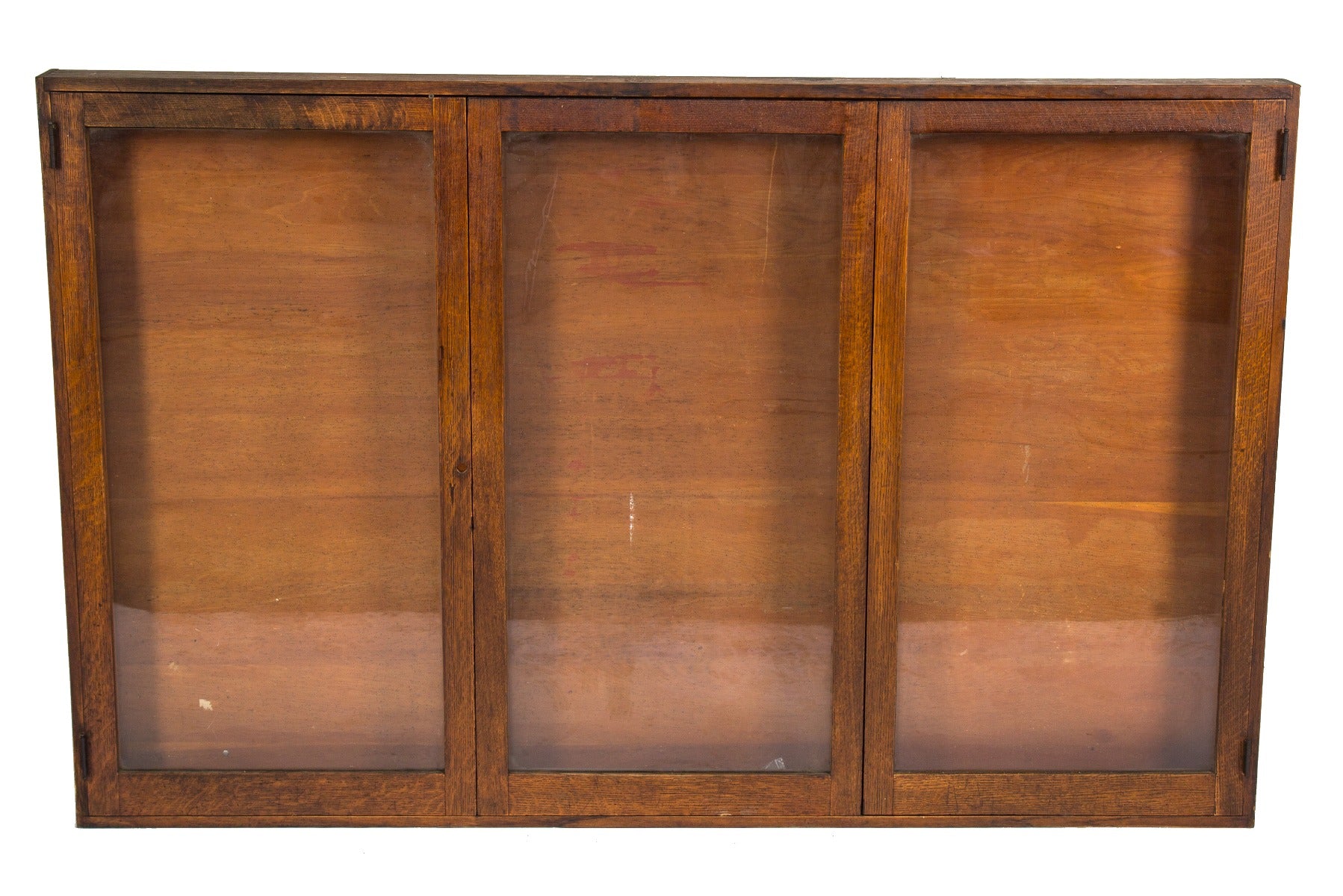 all original early 20th century three-panel interior oak wood chicago public school lobby sign or bulletin board