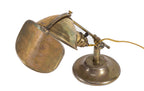 single early 20th century all original antique american "lyhne" adjustable table lamp with pivoting reflector