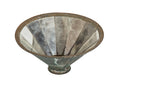 early 20th century original and intact mirrored-panel salvaged chicago metal conical reflector with rolled rim