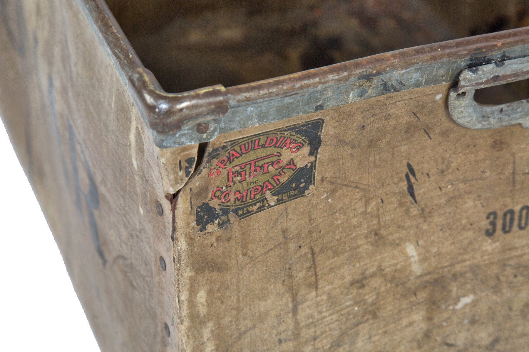 unique depression era vintage american industrial "spauliding fibre" mobile cart or bin salvaged from milwaukee's omar bakery