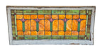 single early 20th century antique american salvaged chicago craftsman style stained glass window with original wood sash frame