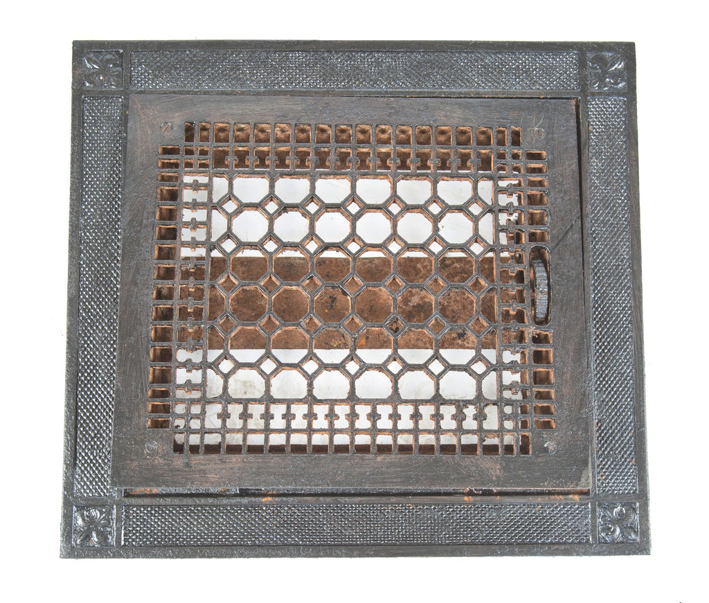 original tuttle and bailey ornamental cast iron interior residential 19th century floor grate with matching surround