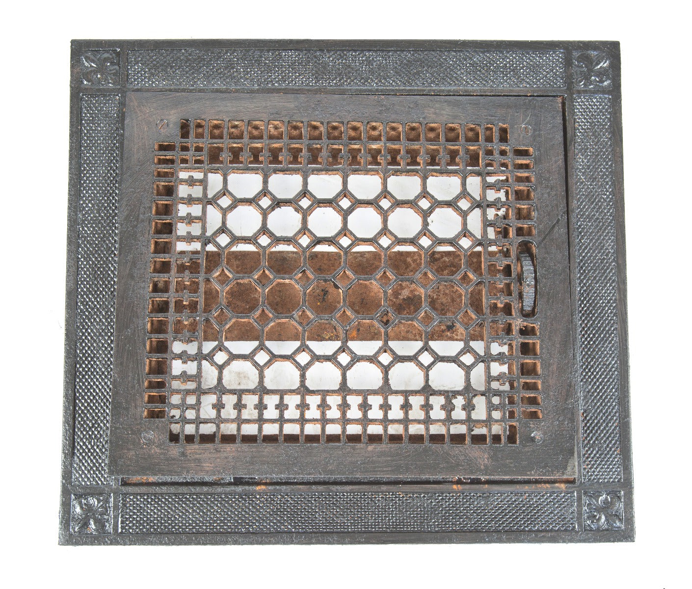 original tuttle and bailey ornamental cast iron interior residential 19th century floor grate with matching surround