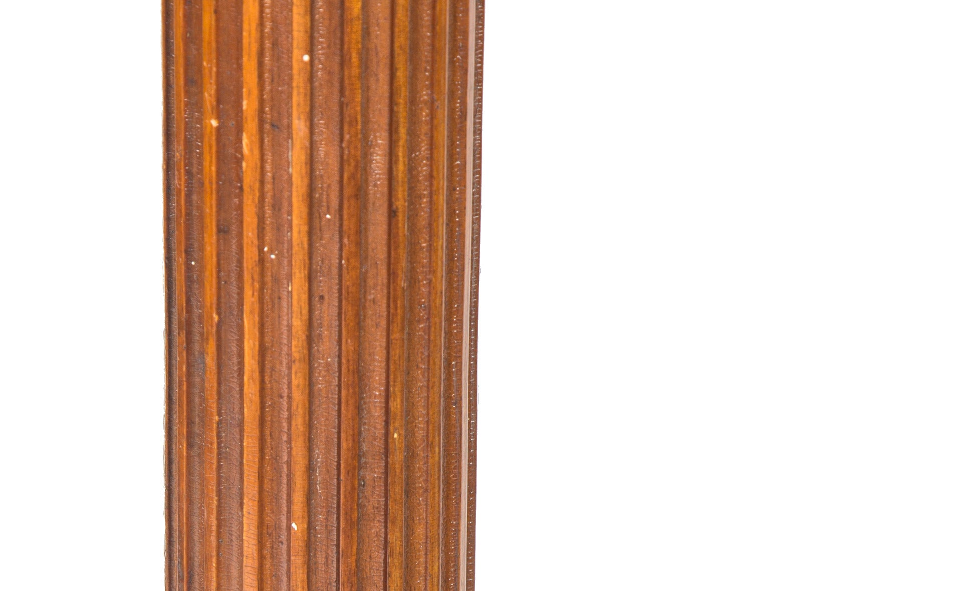 hard to find matching pair of solid cherry wood salvaged chicago fluted columns with richly ornamented ionic capitals